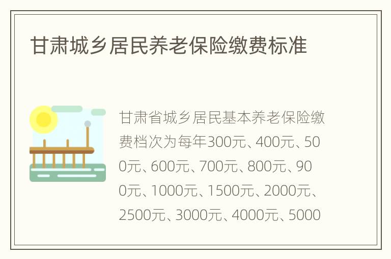 甘肃城乡居民养老保险缴费标准