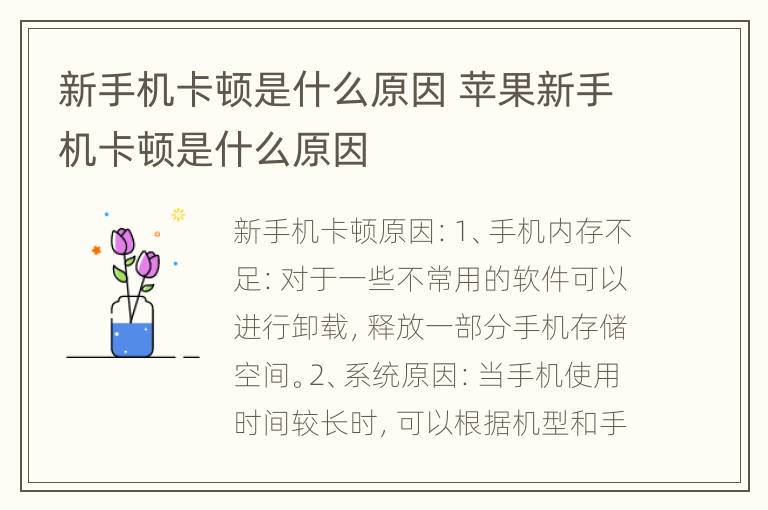 新手机卡顿是什么原因 苹果新手机卡顿是什么原因